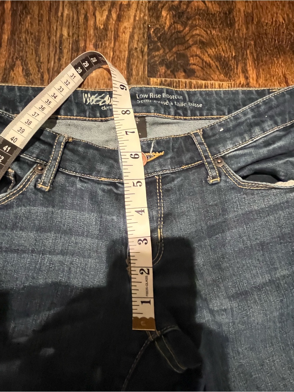 Mossimo 34 inch inseam Low Rise Bootcut Denim Jeans Dark Wash Long - Picture 5 of 7